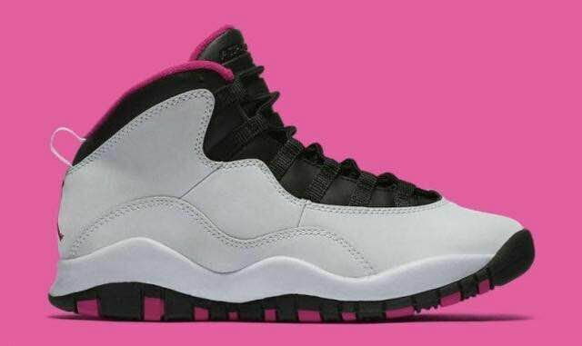 Women Air Jordan 10 Retro White Black Pink Shoes - Click Image to Close