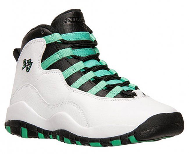 Women Air Jordan 10 White Green Basketball Shoes