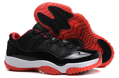 Women Air Jordan 11 Low GS black Red Basketball Shoes