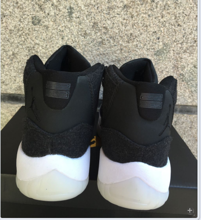 Women Air Jordan 11 Wool Black White Shoes