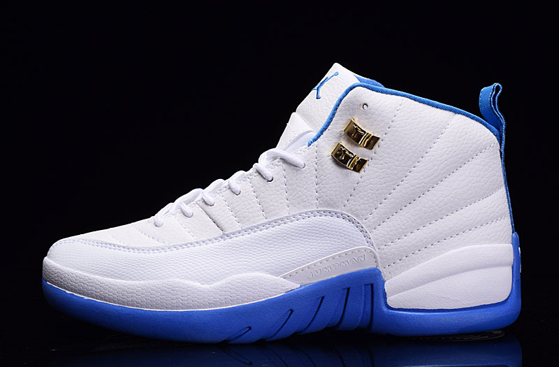 Women Air Jordan 12 White Jade Blue Shoes - Click Image to Close