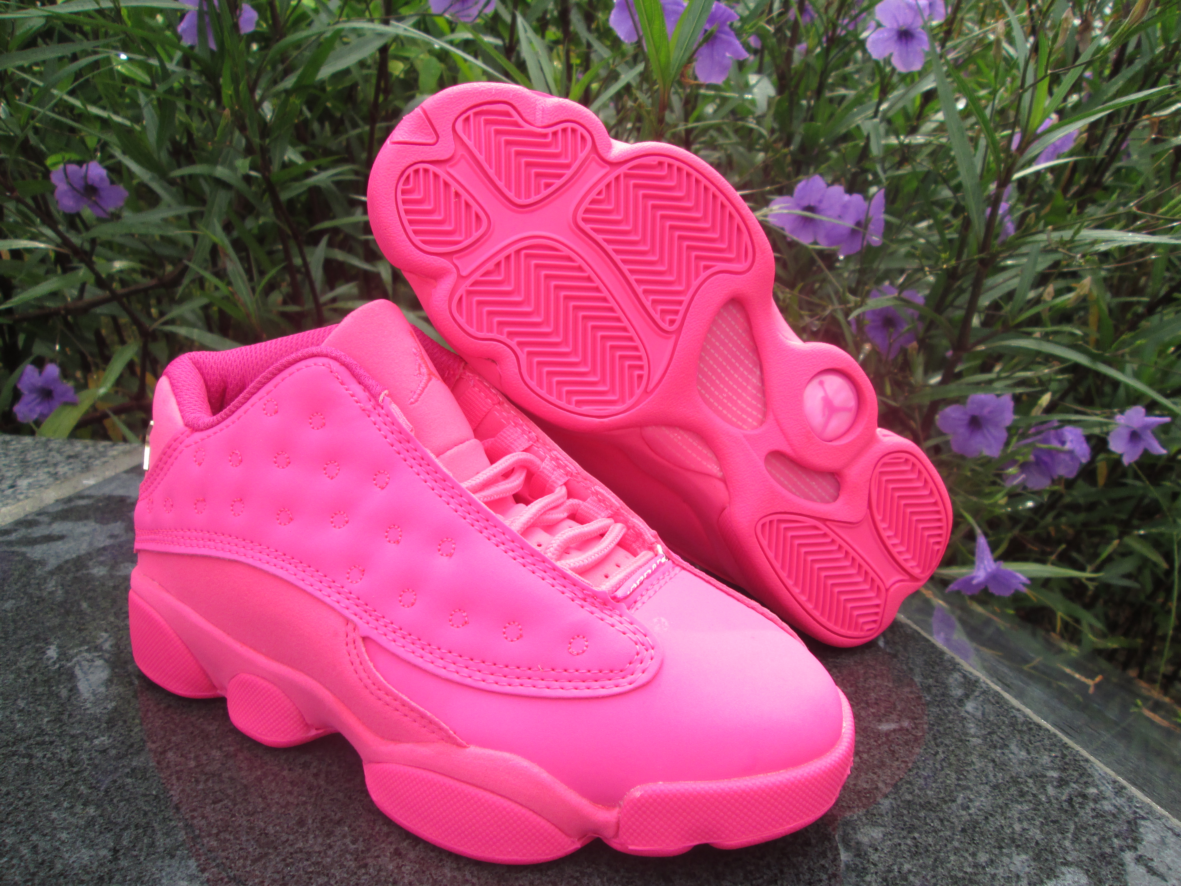 Women Air Jordan 13 High All Pink Shoes - Click Image to Close