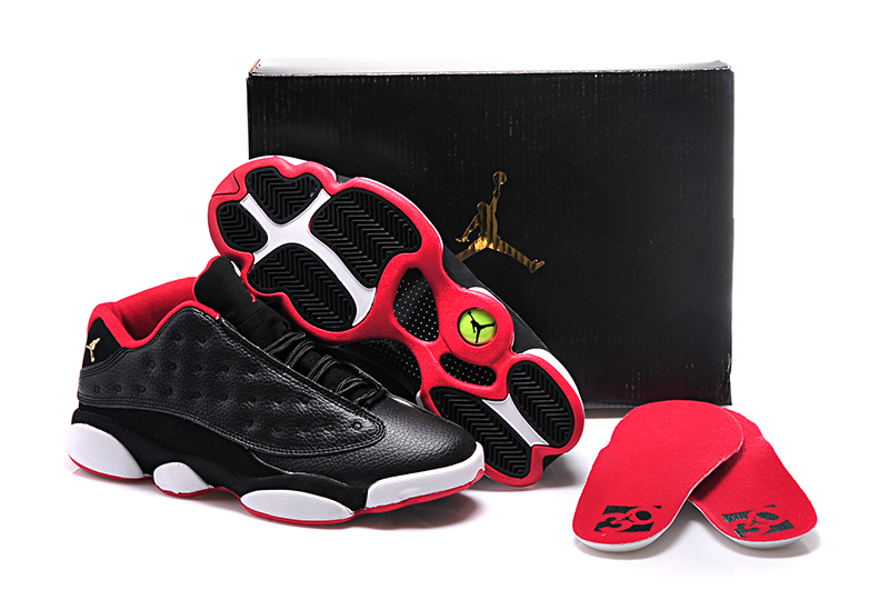 Women Air Jordan 13 Low GS Black Red Basketball Shoes