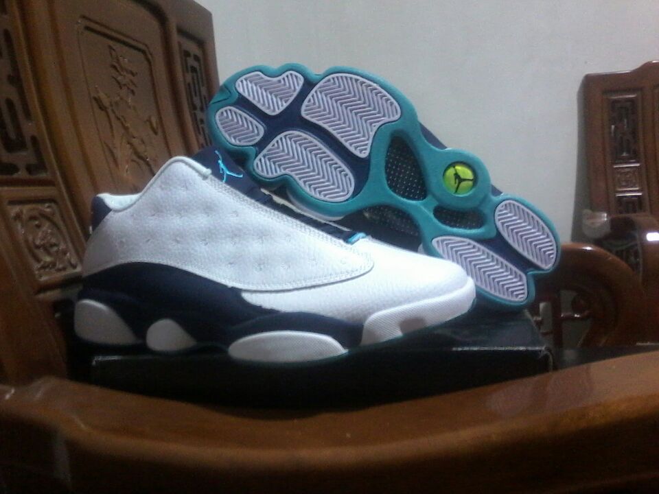 Women Air Jordan 13 Low White Black Shoes