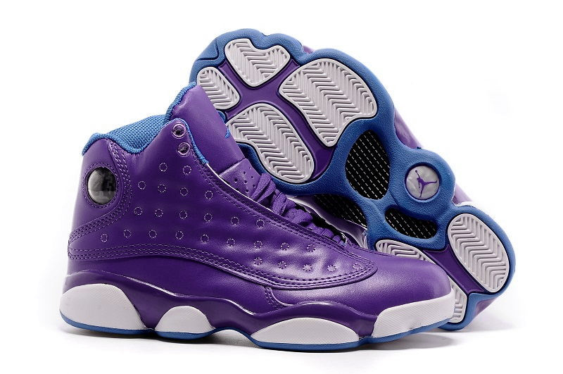 Women Air Jordan 13 Purple Violet Basketball Shoes