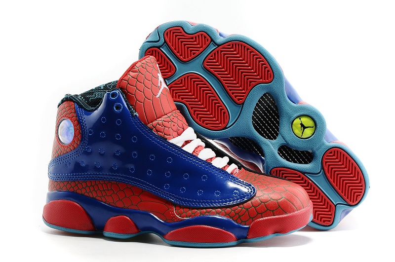 Women Air Jordan 13 Spideman Color Basketball Shoes - Click Image to Close