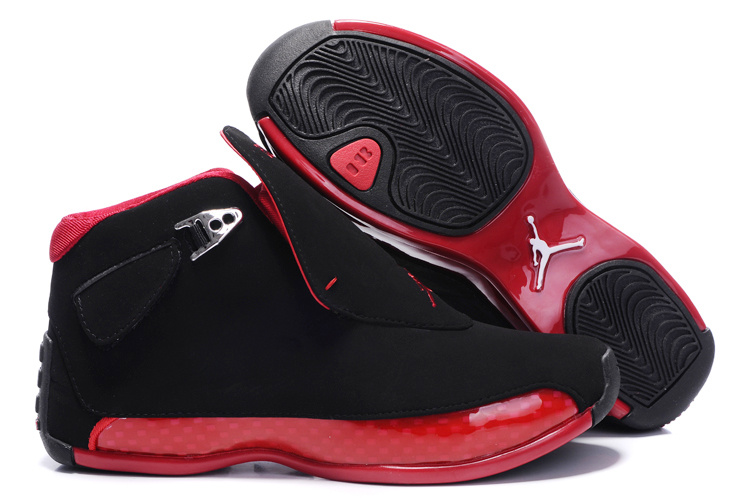 Women Air Jordan 18 Black Red Shoes