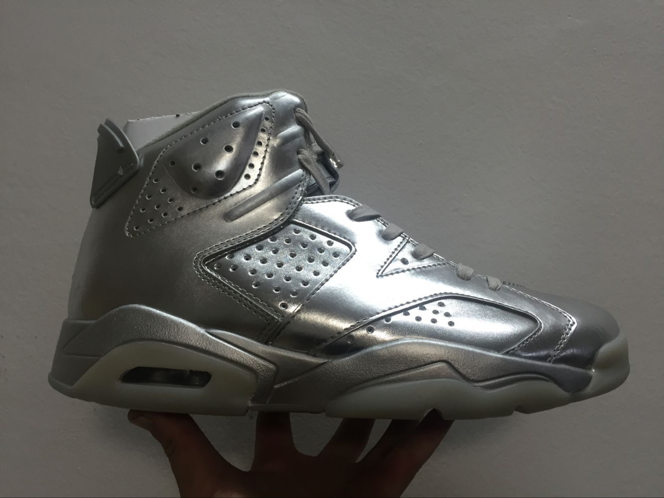 Women Air Jordan 6 All Sliver Basktball Shoes - Click Image to Close