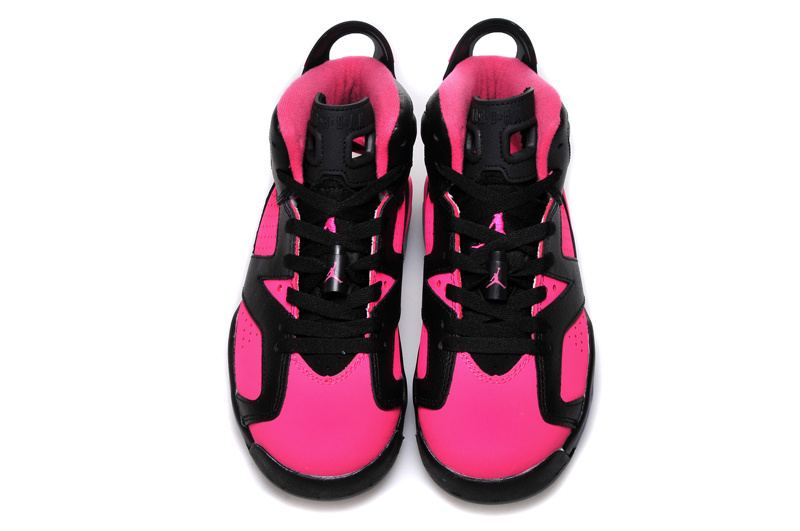 Women Air Jordan 6 Retro Pink Black Shoes - Click Image to Close
