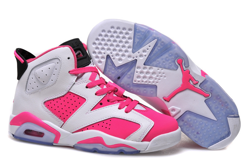 Women Air Jordan 6 Retro White Pink Shoes - Click Image to Close