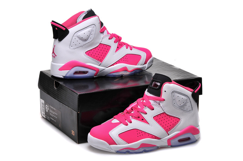 Women Air Jordan 6 Retro White Pink Shoes - Click Image to Close