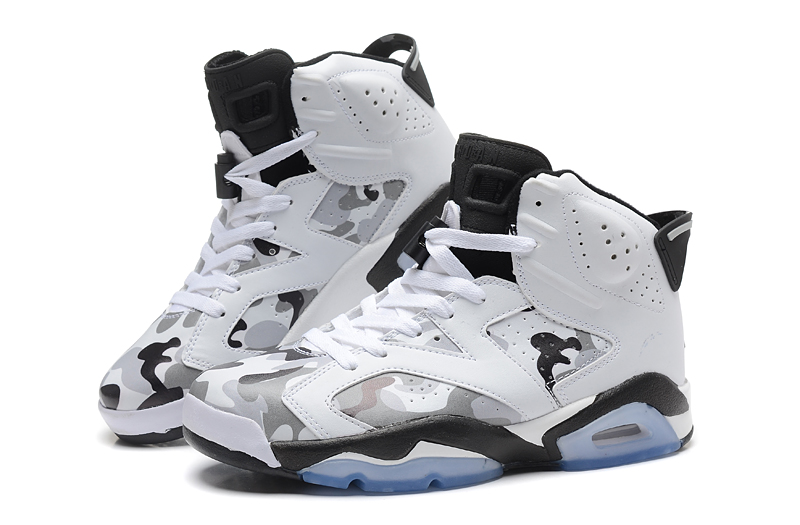 Women Air Jordan 6 White Camoflourg Shoes