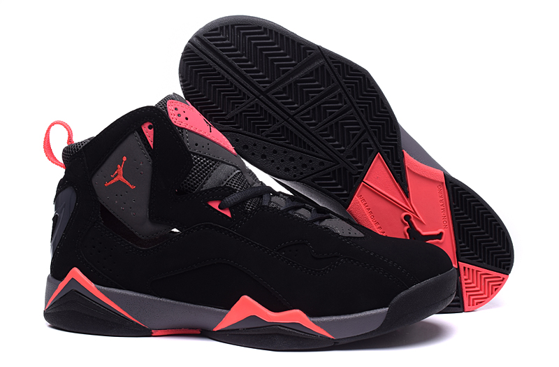 Women Air Jordan 7 Black Orange Shoes