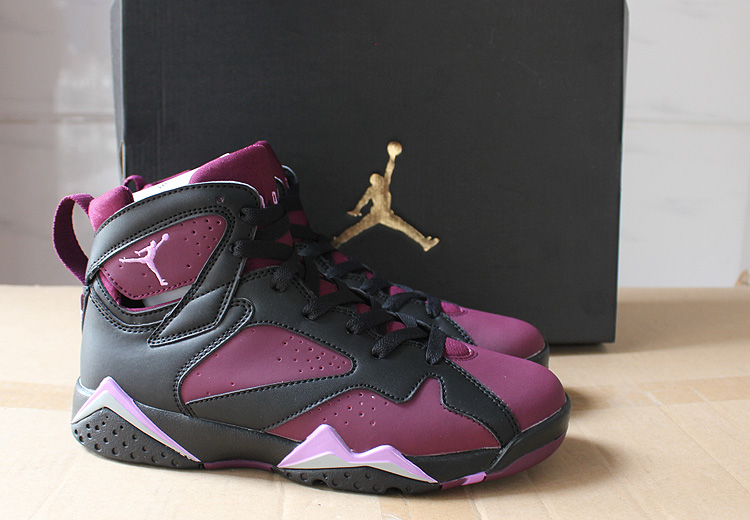 Women Air Jordan 7 Black Purple Red Shoes