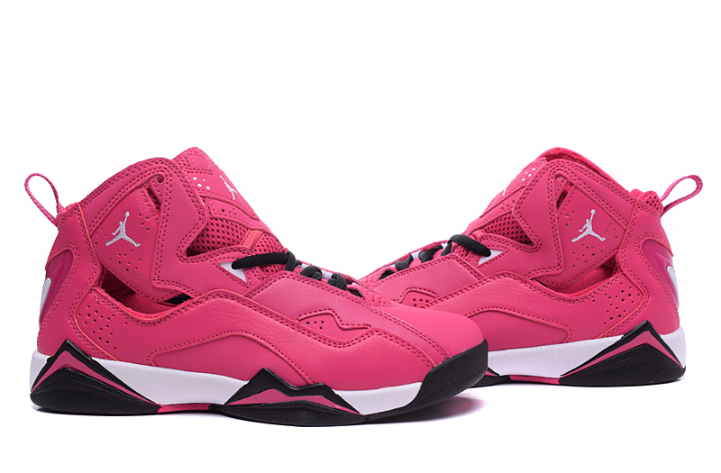 Women Air Jordan 7 Pink White Black Shoes - Click Image to Close