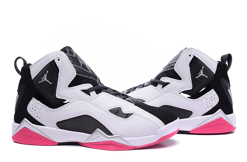Women Air Jordan 7 White Black Pink Shoes