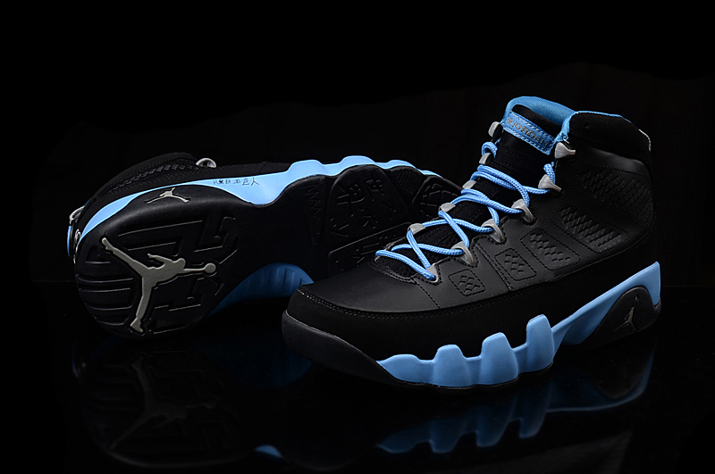 Women Air Jordan 9 Black Blue Shoes - Click Image to Close