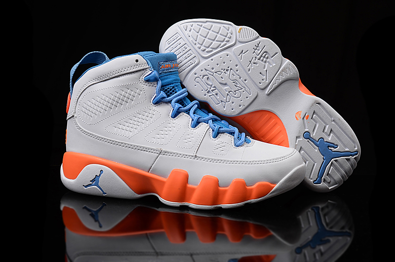 Women Air Jordan 9 Grey Orange Shoes