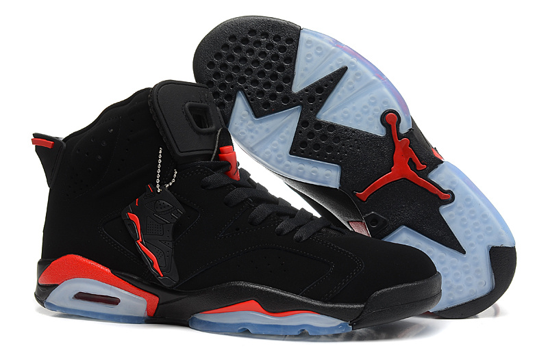 Women Air Jordan High 6 Black Red Shoes