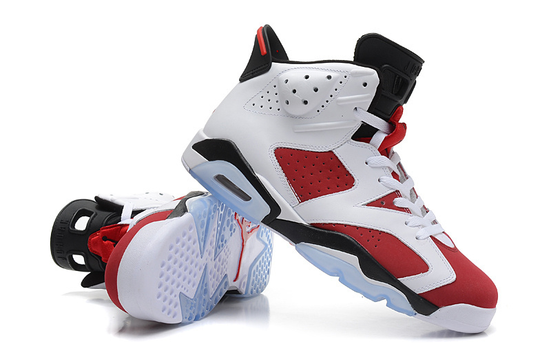 Women Air Jordan High 6 White Red Shoes