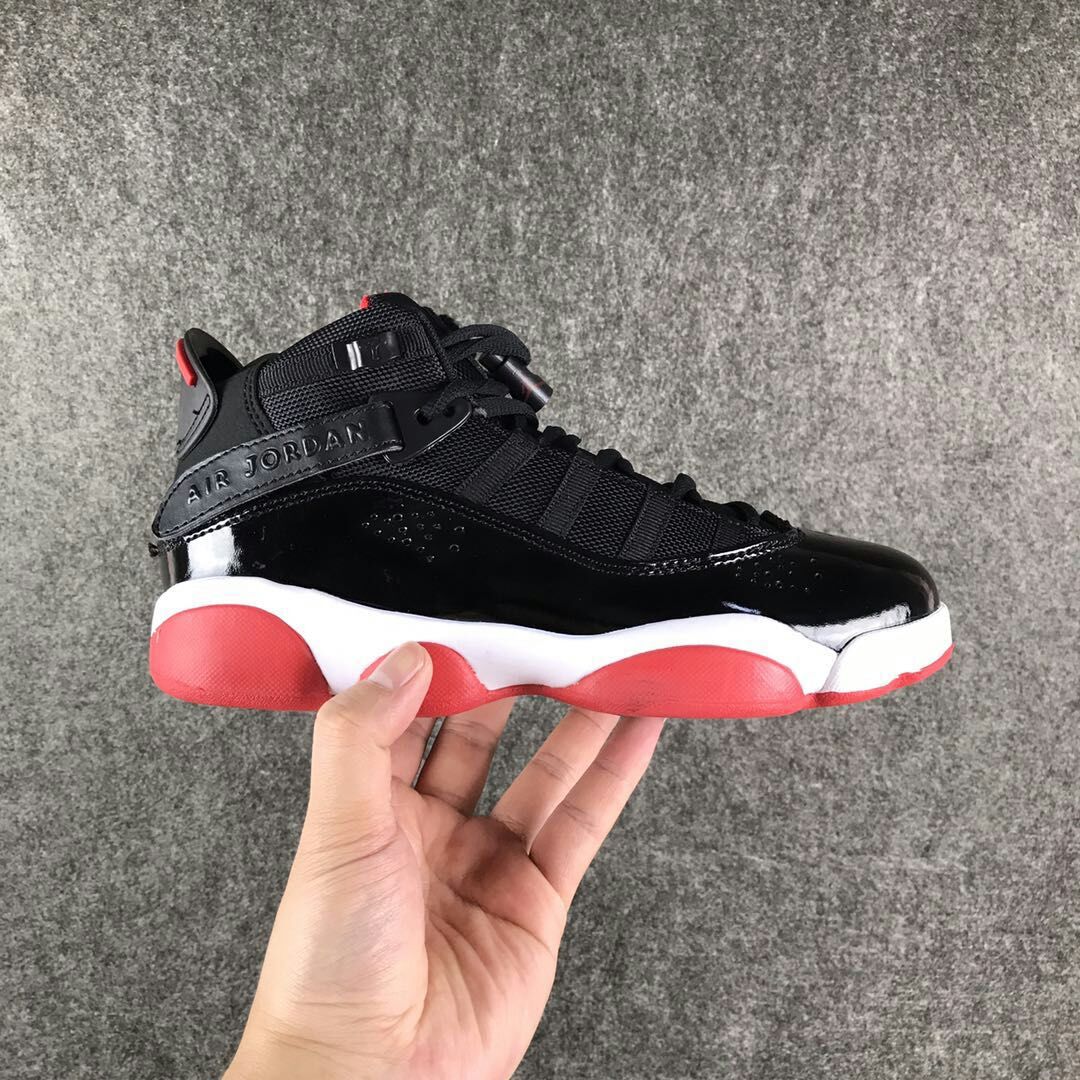 Women Air Jordan Six Rings Black Red Shoes - Click Image to Close