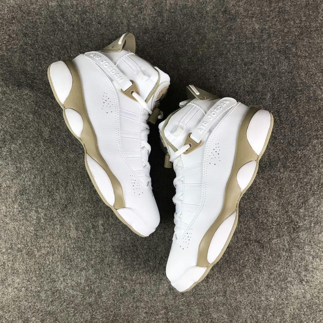 Women Air Jordan Six Rings White Yellow Shoes