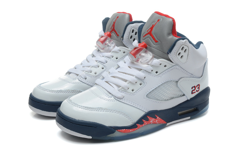 New Women Jordan 5 White Red Purple Shoes - Click Image to Close