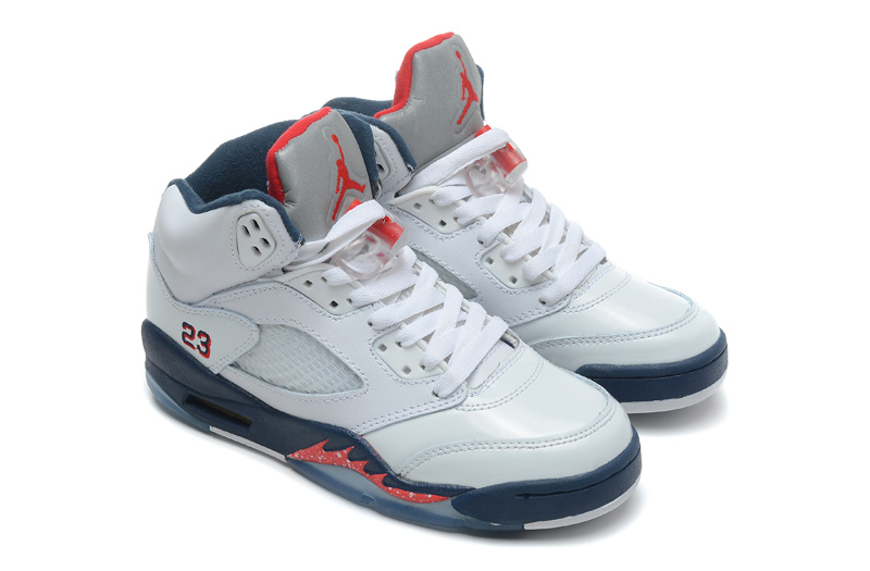 New Women Jordan 5 White Red Purple Shoes - Click Image to Close