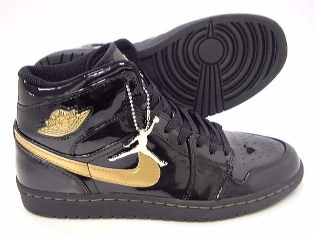 Jordan 1 Retro Black Metallic Gold Shoes - Click Image to Close