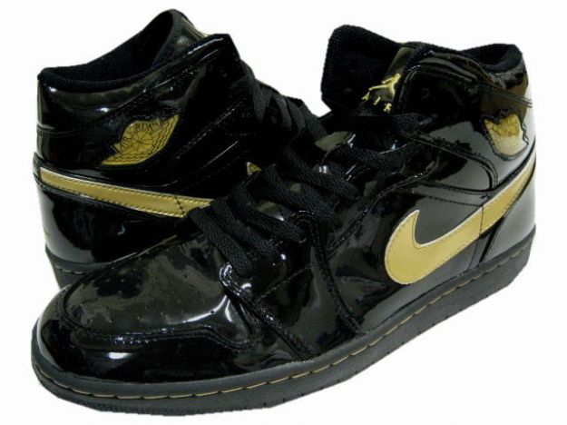 Jordan 1 Retro Black Metallic Gold Shoes - Click Image to Close