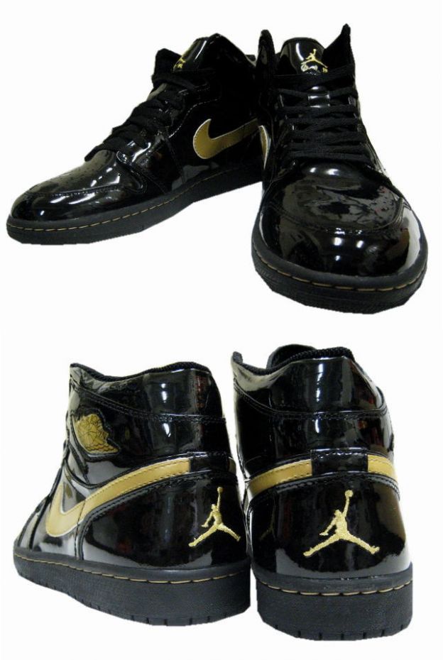 Jordan 1 Retro Black Metallic Gold Shoes - Click Image to Close