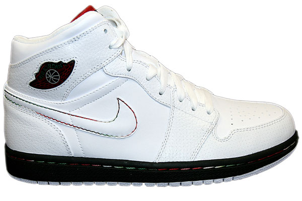 Jordan 1 Retro White Black Classic Green Varsity Red Shoes