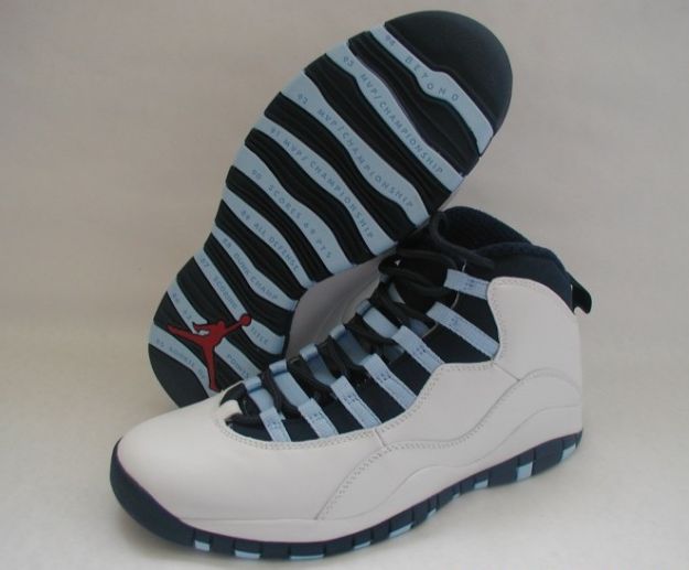 Jordan 10 Retro ice blue white obsidian ice blue varsity red shoes