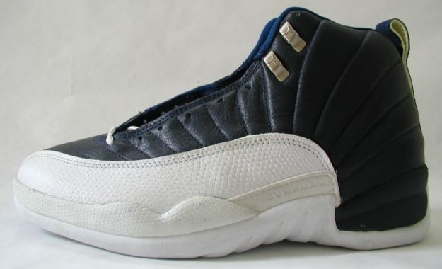 jordan 12 obsidian obsidian white french blue shoes