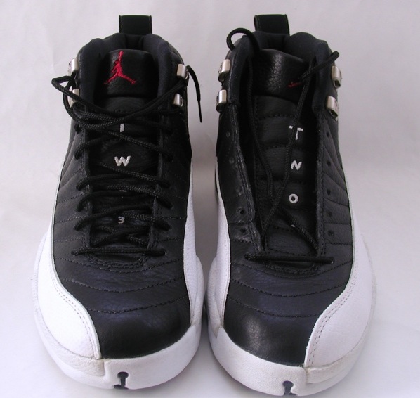 jordan 12 playoffs black varsity red white metallic silver shoes - Click Image to Close