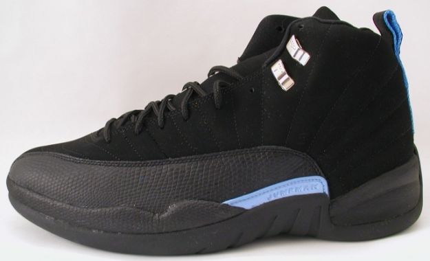 Jordan 12 Retro nubucks unc black university blue shoes - Click Image to Close