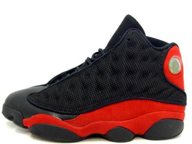 jordan 13 black varsity red shoes