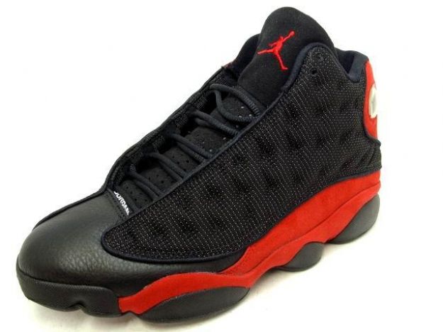 jordan 13 black varsity red shoes