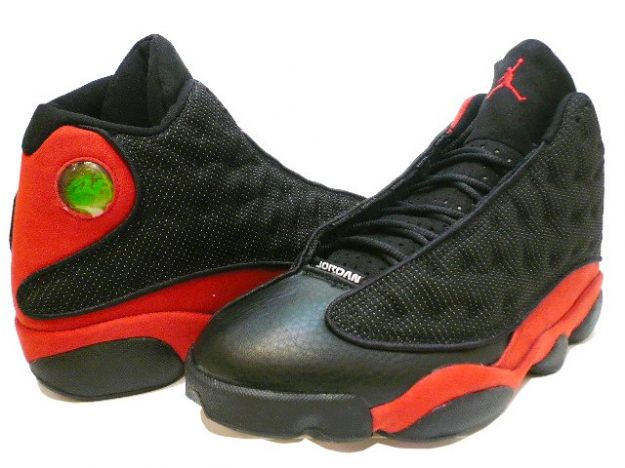 jordan 13 black varsity red shoes