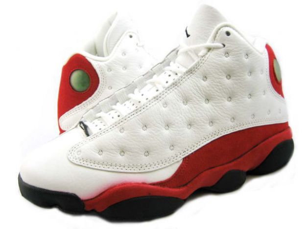 jordan 13 white black true red pearl shoes