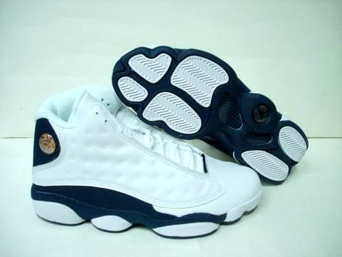 Jordan 13 Retro white blue shoes - Click Image to Close