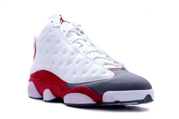 Jordan 13 Retro white team red flint grey shoes - Click Image to Close