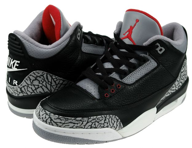 Jordan 3 Retro Black Cement Grey Shoes