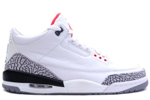 Jordan 3 Retro White Cement Grey Fire Red Shoes