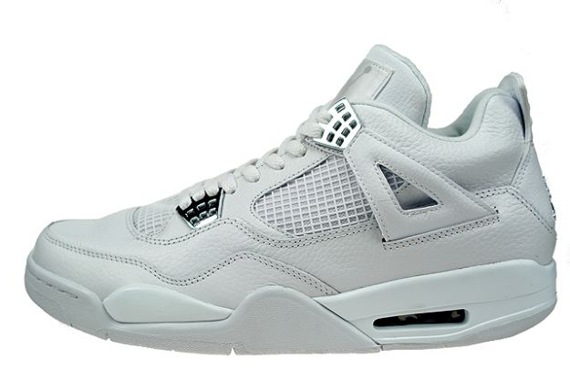 Jordan 4 Retro pure money white metallic silver shoes