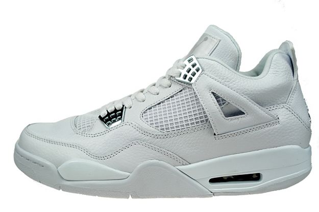 Jordan 4 Retro pure money white metallic silver shoes - Click Image to Close