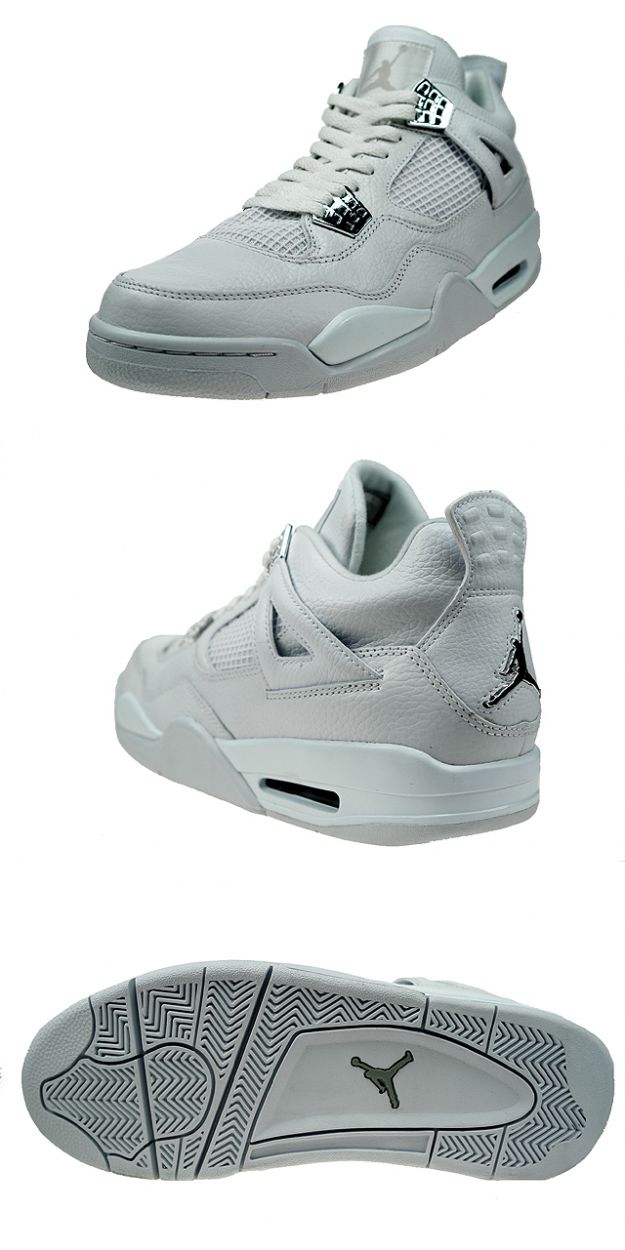 Jordan 4 Retro pure money white metallic silver shoes