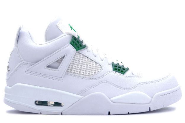 Jordan 4 Retro white chrome green shoes