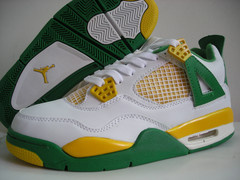 Jordan 4 Retro white green yellow shoes