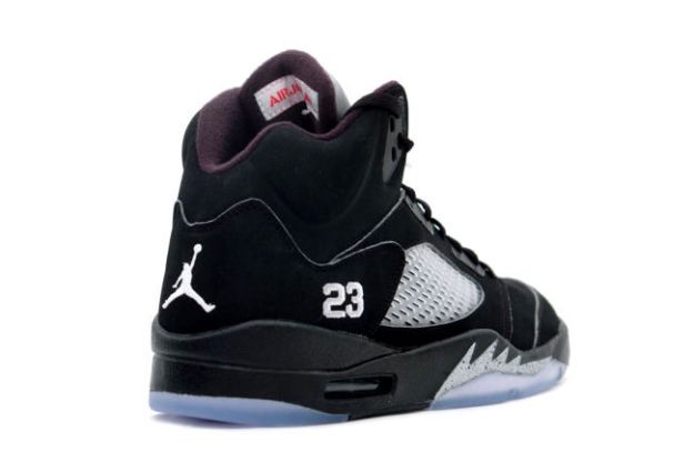 Jordan 5 Retro black metallic silver shoes - Click Image to Close